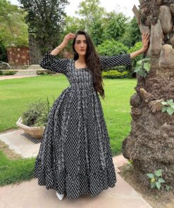 aamodini black cotton maxi