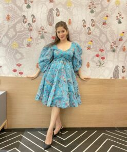 kasturi blue floral dress