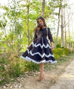 black chanderi dress