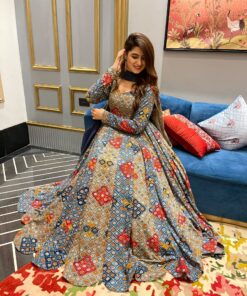 Aleena grey bandhej maxi set