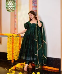 kashish green chanderi suit set