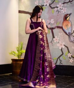 Mariyam purple silk maxi set