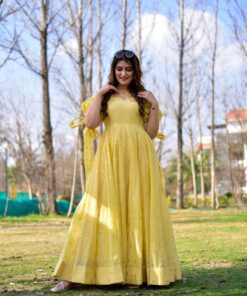 farzana yellow chanderi dress
