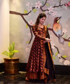 black tropical maxi set