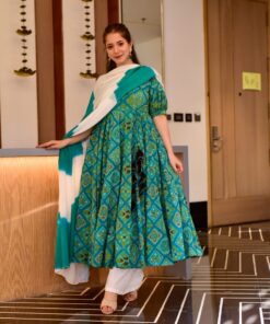 sowjanya green bandhej suit set