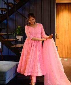 inayat baby pink embroidered suit set