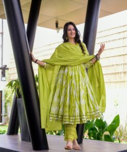 Mouni shibori green suit set