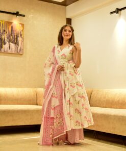 white & pink fairytale cotton suit set