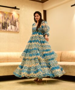 princess blue organza dress