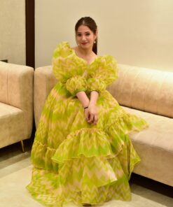 Elsa green organza dress