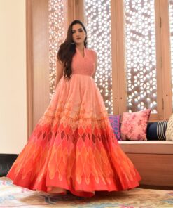 Aarvi orange chanderi maxi