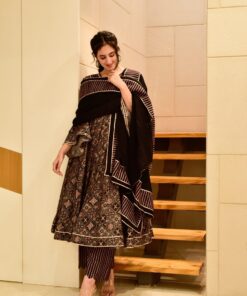 gurleen muslin black suit set