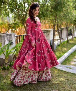 pink rhythm kurta palazzo set