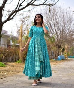 blue blossom kurta palazzo