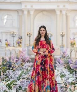 TALITHA CREPE CROPTOP-SHRUG SET