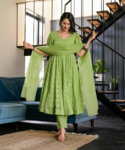 Falguni green georgette suit set