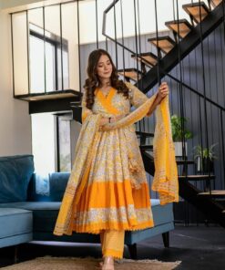 windy white and yellow floral suit set