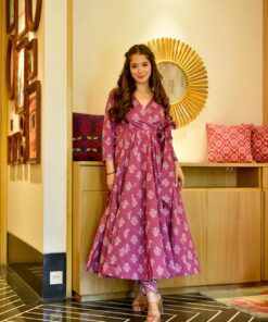 maahi purple cotton suit set