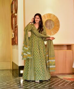 hazel green cotton maxi set