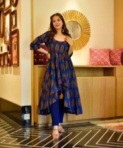 shruti blue cotton kurta set