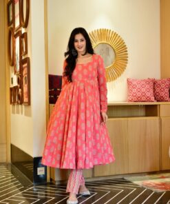 jazzy pink cotton suit set