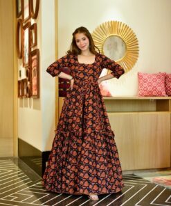 Aurelia black floral dress