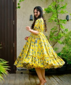 daisy yellow cotton dress