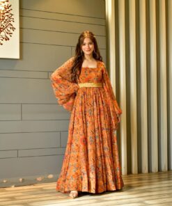 sunaina mustard georgette dress