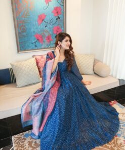 blue asmi chanderi maxi set