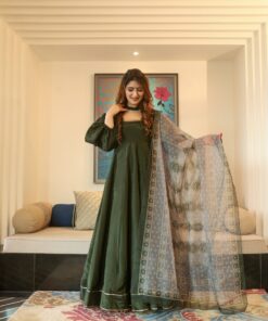 teal green silk maxi set