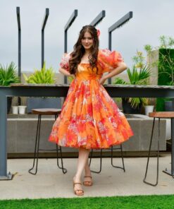 Layla organza printed dress