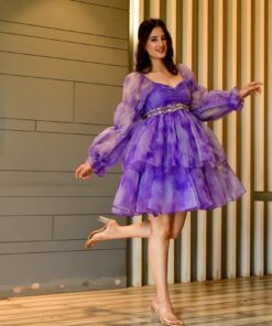 Isabella purple organza dress