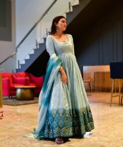 hazel ombre silk embroidered set