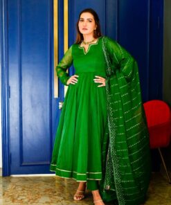 nandaa green organza suit set