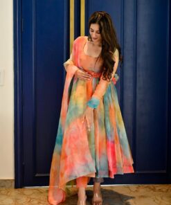 multicolor organza suit set