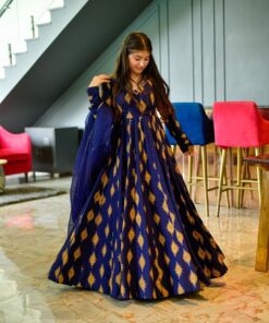 Naaz blue rayon maxi set